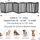 ZJSF Foldable Freestanding Indoor Dog Gate for House Wood White Long Pet Gates Dog Fence for Stairs Puppy Gates for Hallways, Puppy Gate,Support Feet Included, Black, 24 "Height-6 Panels