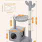 Cactus Cat Tree Cat Scratching Post 40" Cat Tower with Large Metal Carpet Hammock, Cat Scratching Post for Indoor Cats with Condo& Dangling Ball, Grey