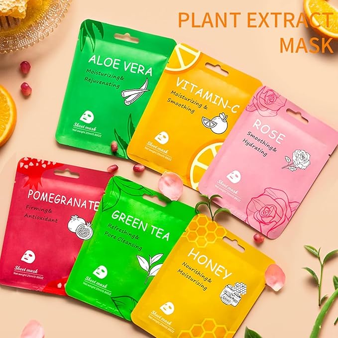 36 Pack Face Masks Skincare Bulk Pack,Hydrating Face Masks Beauty For Sensitive Skin,Sheet Masks For Faces,Facial Masks Sets For Women Skin Care (36-Packs)