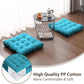 Tiita Square Outdoor Cushions Floor Pillow Thicken Tufted Seat Cushion for Adult Seating on Floor Yoga Meditation Living Room Balcony Office Indoor, Set of 2, 22x22 Inch, Blue