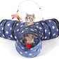 Tempcore 3 Way Collapsible Cat Tunnels, Indoor Cat Toys with Peek Hole & Boredom Breaker Ball for Kittens & Puppies