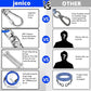 Jenico Dog Tie Out Cable - 10/15/20/30/40/50/70/100/150FT Runner Cable with Swivel Hook and Shock Spring, Outdoor and Camping Dog Leash Run Tether for Small to Medium Pets Up to 500 LBS