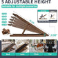 Dog Ramp, 5 Level Adjustable Height Folding Pet Ramp for High Bed, Portable Paw Ramps Large Bed Ramp for Medium & Large Old Dogs & Cats - Natural Wood Furniture Quality