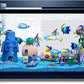 LED Aquarium Fish Tank Kit,（Light + Filter + Green Plants + Blue Sand + Pineapple Houses + Shells） Black, 4.5 Gallon
