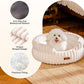 MEWOOFUN Dog Bed for Medium Dogs, Washable Large Cat Beds for Indoor Cats, Donut Pet Bed for Dogs and Cats with Anti-Slip Bottom (Beige, 27"x27"x10")