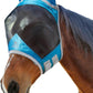 Harrison Howard CareMaster Pro Luminous Horse Fly Mask Large Eye Space Standard with Ears UV Protection for Horse Sky Blue S Pony