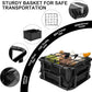 Bike Basket Rear with Liner,Waterproof Cover,Cargo Net Large Rear Bike Basket,Heavy Duty Bicycle Rear Basket for Electric Bike, Ebike,Great for Bike Trip,Carrying Grocery,Ball,Dog