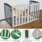 ZJSF Foldable Freestanding Indoor Dog Gate for House Wood Long Pet Gates Dog Fence for Stairs Puppy Gates for Hallways, Puppy Gate,Support Feet Included, Grey, 24 "Height-4 Panels