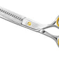 Sharf Professional Thinning Shears: Sharp 440C Japanese Steel Chunkers, 6.5" 22-Teeth Gold Touch Dog Grooming Scissors with Easy Grip Handles