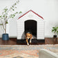LEMBERI Durable Waterproof Plastic Dog House for Small to Large Sized Dogs, Indoor Outdoor Doghouse Puppy Shelter with Elevated Floor, Easy to Assemble (Red, 34''L*31''W*32''H)