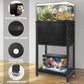 5-10 Gallon Fish Tank Stand, Heavy Duty Aquarium Stand with Cabinet & Power Outlets for Fish Tank Accessories Storage, Double Tank Stand 20.5" L* 11" W Tabletop, 220LBS Capacity Black