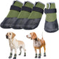 Dog Shoes Lightweight Dog Boots-Breathable Knitted Paw Protector with Adjustable Strap for Hot Pavement, Rain Walking, Hardwood Floors Anti Slip Reduce Noise, Prevent Licking Paws(Green,L)