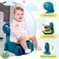 Potty Seat Baby Training Chair Boys Girls Toddler Dinosaur Comfortable children 1-5 years old Baby toilet Animal seat with lid back potty trainer (blue)