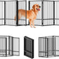 Full Metal Freestanding Dog Gate with Door, 36''Height Foldable Pet Dog Fence for Indoor & Outdoor, 6 Panels Extra Wide Free Standing TallDog Gates for Doorways,House,Stairs,Porch,Deck,Yard