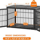 48 Inch Heavy Duty Dog Crate Furniture for Large Dogs, Decorative Pet House End Table, Extra Large Wooden Cage Kennel Furniture Indoor, Black and Gray