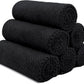 HOMEXCEL Black Gym Towels 6 Packs, (16x27 inches) Highly Absorbent Yoga Towel, Ultra Soft Hand Towels for Daily Use, Fast Drying Microfiber Workout Towels for Gym, Spa, Fitness, Camping, Hotel