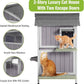 GUTINNEEN Outdoor Cat House Weatherproof Feral Cat Shelter with Escape Doors - 2-Story（AIR94）