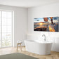 Yacht Sailing in Sea at Sunset Scenery Canvas Wall Art for Living Room Bathroom,Close-up View of Deck Mast Sails Picture Print Artwork Painting Decor,Epic Seascape Scenic Landscape,Inner Frame 24x48