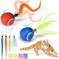 AIERSA 2Pcs Interactive Automatic Cat Toys for Bored Indoor Adult Cats,Self Play Speed Tail Toy with 3 Tails and 4 Springs