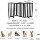 ZJSF Foldable Freestanding Indoor Dog Gate for House Wood Long Pet Gates Dog Fence for Stairs Puppy Gates for Hallways, Puppy Gate,Support Feet Included, Black, 32 "Height-3 Panels