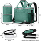 BAGLHER Dog Travel Bag Backpack Pet Supplies Backpack Pet Accessories Storage Bag 5-Piece Set with Shoulder Strap 2 Lined Pet Food Containers 4 Foldable Feeding Bowls Essential Kit for Pet Travel