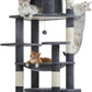 PAWZ Road Heavy Duty Cat Tree for Large Cats, 81 Inches Tall Cat Tower with 2 Perches, 2 Condos and Spacious Hammock, XL Extra Large Condo with 7 Scratching Posts for 20lb+ Adult Cats, Dark Gray