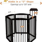 Freestanding Pet Gate for Dogs, Indoor Wooden Foldable Dog Gate for House, Extra Wide, Pet Fence for Stairs, Doorways, Halls, Support Feet Included, 120 Inch Wide, 6 Panels 32",Brown