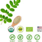 100% Raw and Pure Moringa Leaf Powder. Organic Certified Moringa Leaf. Natural Superfood with Essential Amino Acids, Antioxidants, and Omega 3, 8 oz Resealable Bag.
