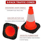 OrangeStar 8 Pack 12" Orange Traffic Safety Cones, PVC Parking Construction Cones w/Reflective Collar, Heavy Duty Base for Driving Practice, Parking Lots and Roadwork