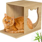Cat Wall Furniture - Climbing Shelves, Ladders, Cat House, Hammock, Bed, Bridges, Walkways - Bamboo Material - Light Brown - Cat Furniture