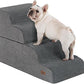 Dog Step for Bed, Dog Stair 4-Step 35D Pet Stair 19.7" H for High Bed or Sofa Non-Slip Balanced Pet Step Indoor, Grey