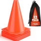 GHB Soccer Cones 7" 9" of 12 24 Pack Disc Soccer Sport Cones Training Field Marker Agility Cones for Basketball, Coaching, Practice Equipment Includes Drills Guide