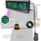 Countdown Timer Clock, Large Stopwatch with Tap Button, Support Count Up & Real Time Function, Ideal for Indoor Games & Sports, Wall Mount/Tabletop, 13.4x3.7in.