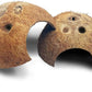 PINVNBY Natural Coconut Reptile Hideouts Lizard, Coco Hut Hermit Crab Hut Aquarium Fish Hide Cave for Small Reptile Crested Gecko Leopard Gecko Spider Snail Climber Toys (2 PCS Natural Surface)