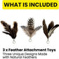 Feather Toys Replacements (3 Pc) - Cat Toys & Kitten Toys for Indoor Kittens, Set of Replacement Feather Attachments Extra Small and Durable, for Cat Wands, Natural and Safe
