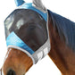 Harrison Howard Pro Luminous Horse Fly Mask Standard with Ears UV Protection for Horse Azure Blue/Silver Medium Cob