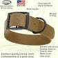 Dogline Biothane Waterproof Dog Collar Strong Coated Nylon Webbing with Black Hardware Odor- Proof for Easy Care Easy to Clean High Performance Fits Small Medium or Large Dogs, Coyote Brown