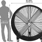 Maxx Air 60 Inch High Velocity Industrial Belt Drive Drum Fan | Heavy Duty Barrel Fan with Durable Rolled Steel Housing | Commercial, Garage, Workshop, or Warehouse Use | 19,000 CFM