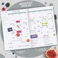 Clever Fox Wellness Planner - Weekly & Daily Health and Wellness Log, Food Journal & Meal Planner Diary for Calorie Counting, Notebook for Medical Condition Tracking, A5-Sized - Silver Black