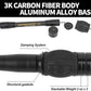 AMEYXGS Archery Bow Stabilizer for Compound Bow, 3K Carbon Fiber 6", 8", 10", 12" 15" Rods, Damping System, Weights Kit, Single Side V-Bar Mount,Quick Disconnect