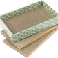 MECOOL Cat Scratching Board，3PC Scratch Pad with Box，Reversible Corrugated Scratcher Cardboard and Lounge Bed for Indoor Cats, Catnip
