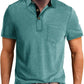 Men's Casual Polo Shirts Classic Button Basic Short Sleeve Shirt Solid Color Cotton Tees Golf Stylish Tops
