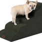EHEYCIGA Curved Dog Stairs Ramp for High Beds 22.6" H, 5-Step Dog Steps for Small Dogs and Cats, Pet Stairs for High Bed Climbing, Non-Slip Balanced Pet Step Indoor, Olive Green