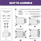 Outdoor Elevated Bed for Large Medium Dogs, Easy to Assemble With Portable Bag, Raised Cot With Pet-Friendly Feet, Breathable Mesh for Camping or Travel, Dark Grey