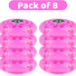 8pcs Inline Skate Wheels Led Light-Up Wheels 64/70/72/76/80mm w/Bushings 85-88A for Kids and Youth Beginners Children's Inline Skates Indoor/Outdoor Use (Pink, 70mm)