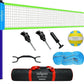 Volleyball Net Outdoor - Portable Volleyball Set for Backyard with Professional Volleyball Net, Wrap Yarn Volleyball and Pump, Boundary Line, Carry Bag