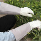 HANDLANDY Long Gardening Gloves for Men & Women, Thorn Proof Rose Pruning Gloves Leather Gauntlets Garden Glove Yard Work Glove (Medium, Grey)