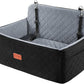 Dog Car Seat for Medium/Large Dogs, Pet Booster Seat for Under 55 lbs or 2 Small Dogs, Detachable & Washable Dog Car Bed for Backseat with 2 Safety Leashes (Black/Grey)