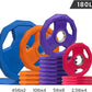 SPART Color Coded Weight Plate 2-Inch Rubber Coated Olympic Grip Plate for Barbell, Solid Cast Iron Weight Plates for Strength Training, Weightlifting, Crossfit, Home Gym, 2.5LB/5LB/10LB/25LB/35LB/45LB, Pair