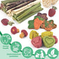 ERKOON 53 Bunny Chew Toys for Rabbits Teeth, Natural Rabbit Toys Apple Wood Sticks, Carrot, Timothy Grass for Small Pets, Hamster, Chinchilla, Guinea Pig Dental Care and Treat Teething(53)